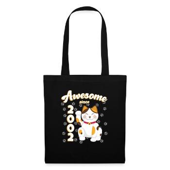 2002 Anniversaire Génial depuis Cat Maneki neko - Sac en tissu - noir - Devant