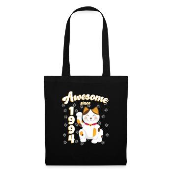 1994 Anniversaire Génial depuis Cat Maneki neko - Sac en tissu - noir - Devant