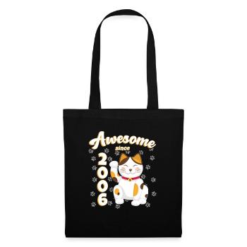 2006 Anniversaire Génial depuis Chat Maneki neko - Sac en tissu - noir - Devant