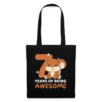 Squirrel for 7th birthday Children seven years - Tote Bag - black - Front