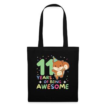 Squirrel for 11th birthday children eleven years - Tote Bag - black - Front