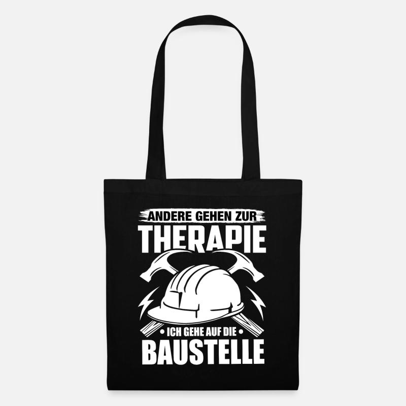 Handwerk Handwerker Handwerker Humor Baustelle - Stoffbeutel - Schwarz