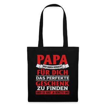 Papa, tu nous as déjà le cadeau parfait - Sac en tissu - noir - Devant