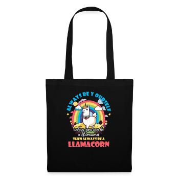 Alpaka-Lama ist immer Lamacorn - Stoffbeutel - Schwarz - Vorne