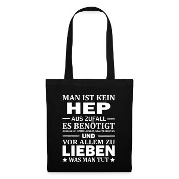 Man Ist Kein HEP Aus Zufall Pflegekraft Pflege - Stoffbeutel - Schwarz - Vorne