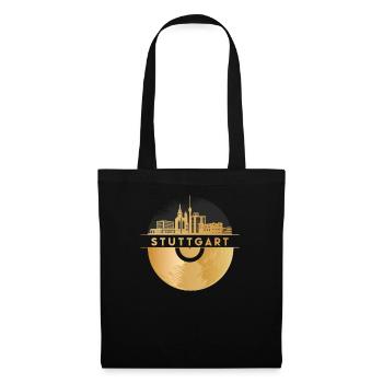 Disque Vinyle Disco Music Skyline-Stuttgart - Sac en tissu - noir - Devant