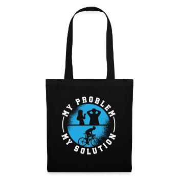 Cyclist My Problem My Solution Pictogram Dad Mom - Stoffbeutel - Schwarz - Vorne