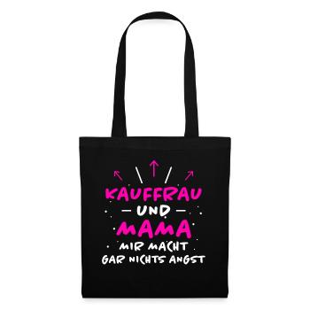 Kauffrau Spruch Verkäuferin Witz Kauffrau Geschenk - Stoffbeutel - Schwarz - Vorne