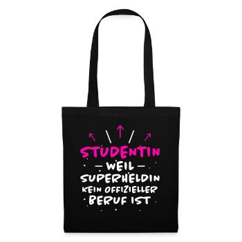 Studentin Spruch Universität Studentin Geschenk - Stoffbeutel - Schwarz - Vorne