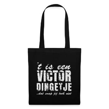 Cool nom de la chemise design Victor, personnalisé - Sac en tissu - noir - Devant