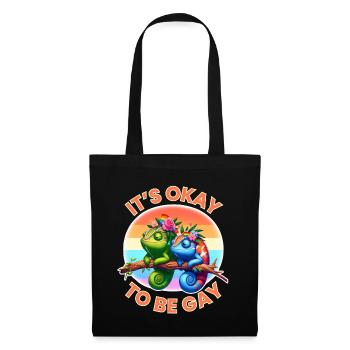 LGBTQ+ Pride T-Shirt with Colorful Chameleons - Tote Bag - black - Front