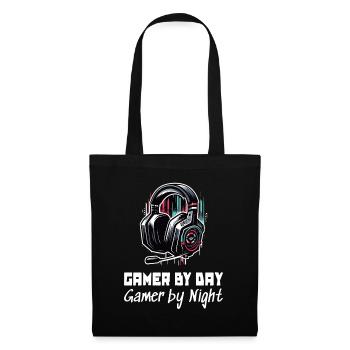 Gamer by day and by night Gaming Sleep Shirt - Tote Bag - black - Front