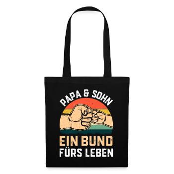Idées pour la fête des pères - Papa et fils : un lien pour la vie - Sac en tissu - noir - Devant