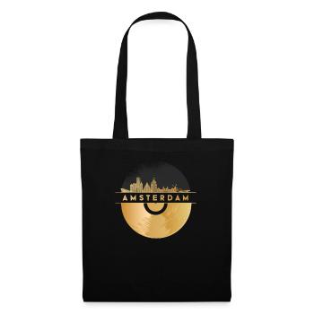 Disque vinyle - Skyline-Pays-Bas-Amsterdam - Sac en tissu - noir - Devant