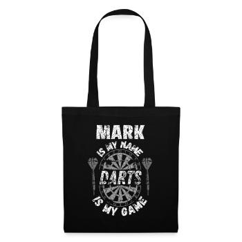 Darts Design mit Namen Mark, Darts Fan - Stoffbeutel - Schwarz - Vorne
