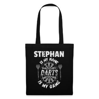 Personalised Darts T-Shirt for Stephan - Tote Bag - black - Front
