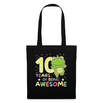 Grenouille pour ses 10 ans Enfants de dix ans - Sac en tissu - noir - Devant
