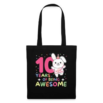 Lapin pour ses 10 ans enfants de dix ans - Sac en tissu - noir - Devant