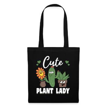 Hobby Gardener Plant Lover - Cute Plant Lady - Stoffbeutel - Schwarz - Vorne