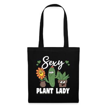 Hobby Gardener Plant Lover - Sexy Plant Lady - Stoffbeutel - Schwarz - Vorne