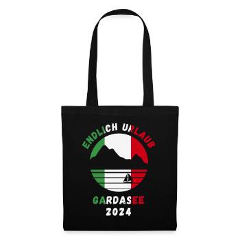 Gardasee Urlaub 2024 Lago Di Garda Italien Idee - Stoffbeutel - Schwarz - Vorne