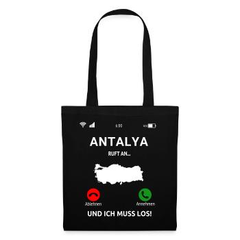 Antalya Urlaub Türkei Idee - Stoffbeutel - Schwarz - Vorne
