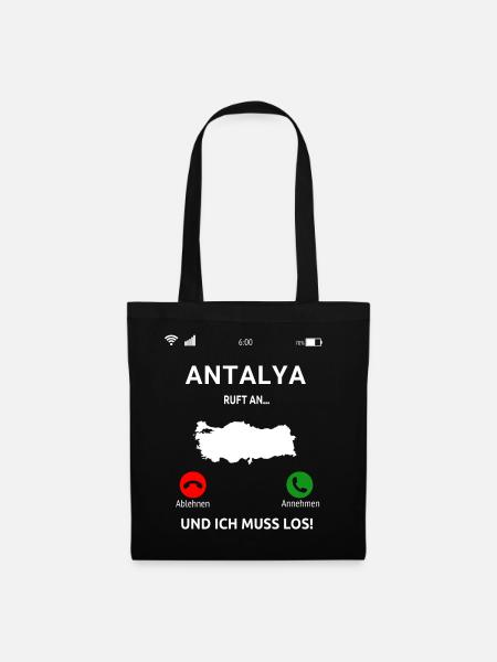 Antalya Urlaub Türkei Idee - Stoffbeutel - Schwarz