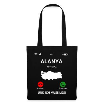 Alanya Urlaub Türkei Idee - Stoffbeutel - Schwarz - Vorne