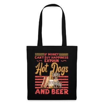 Hot Dog Adult Bière Vintage Si - Sac en tissu - noir - Devant
