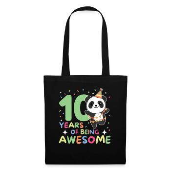 Panda for 10th birthday children ten years old - Tote Bag - black - Front