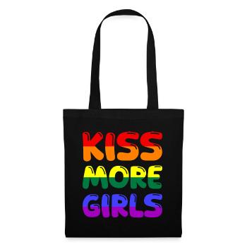 Kiss More Girls - Stoffbeutel - Schwarz - Vorne
