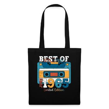 Cassette Juin 1965 Millésime 1965 Anniversaire 1965 - Sac en tissu - noir - Devant