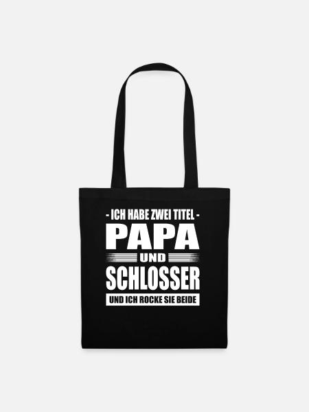 Ich Habe Zwei Titel Papa Und Schlosser Meister - Stoffbeutel - Schwarz