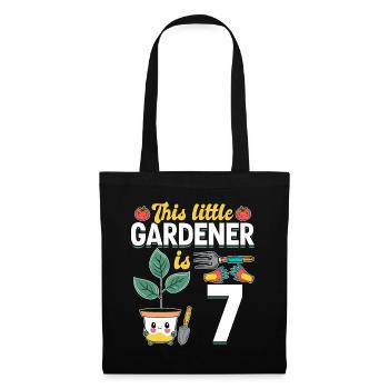 This little Gardener is 7 Years - Kids Gardener - Stoffbeutel - Schwarz - Vorne