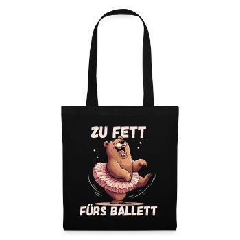 Ballett Bär Tutu Ballerina Lustig Party Karneval - Stoffbeutel - Schwarz - Vorne
