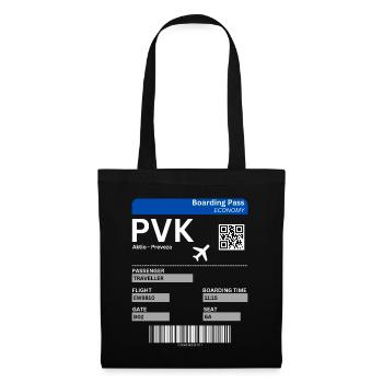 Carte d’embarquement Preveza Aktio Grèce Vacances - Sac en tissu - noir - Devant