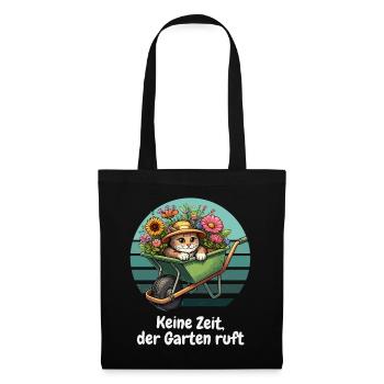 Jardin Chat Fleurs Jardins Familiaux Plantes Mignonnes - Sac en tissu - noir - Devant