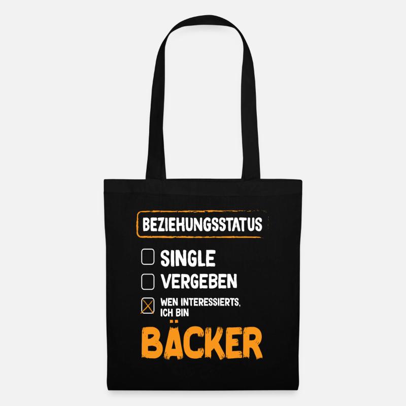 Bäcker Beziehungsstatus Back Backwaren Backen - Stoffbeutel - Schwarz