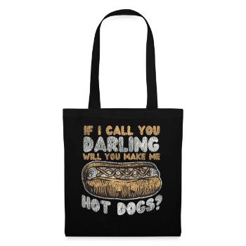 Hot Dog Adulte Vintage Si J’Appelle - Sac en tissu - noir - Devant