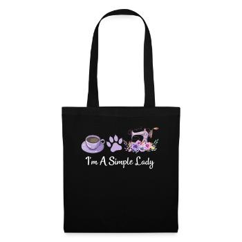 I’m A Simple Lady - Amoureux des chats Amoureux de la couture - Sac en tissu - noir - Devant