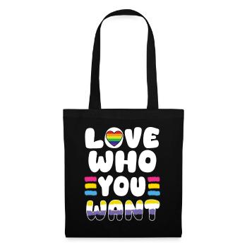 Love Who You Want – Gay Pride Month - Tote Bag - black - Front