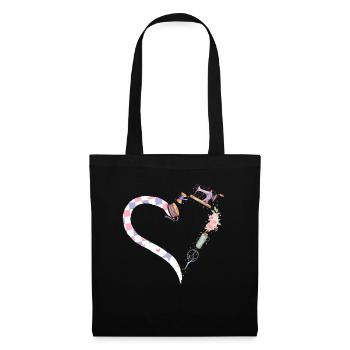 Machine à coudre Coeur à coudre Sewing Lover - Sac en tissu - noir - Devant
