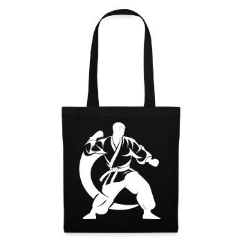 Karateka Zeichnung - Stoffbeutel - Schwarz - Vorne