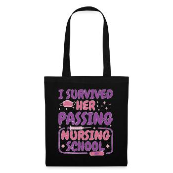 J’ai survécu à son décès à l’école d’infirmières 50 - Sac en tissu - noir - Devant