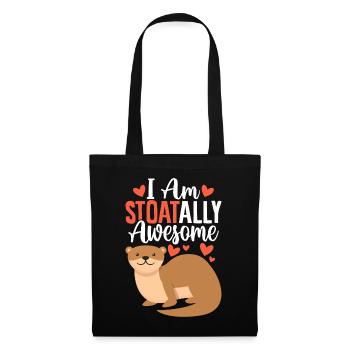 Funny Short Tailed Weasel Ermine Stoat Animal - Tote Bag - black - Front