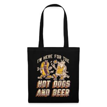 Hot Dog Adult Beer Vintage Je suis - Sac en tissu - noir - Devant
