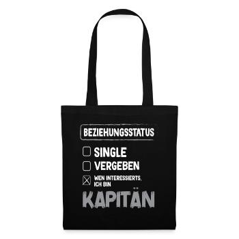 Kapitän Beziehungsstatus Kapitän Boot Segeln - Stoffbeutel - Schwarz - Vorne