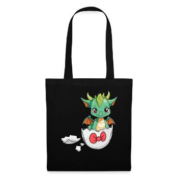 Dragon Dragon Coquille d’oeuf Hatch Bébé Enfant - Sac en tissu - noir - Devant