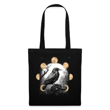 Halloween Ravens Crows Moon Phases Raven Crow - Tote Bag - black - Front
