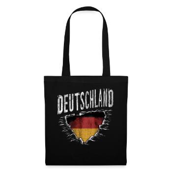 Allemagne Allemand Allemand GER Almanya Alemania - Sac en tissu - noir - Devant